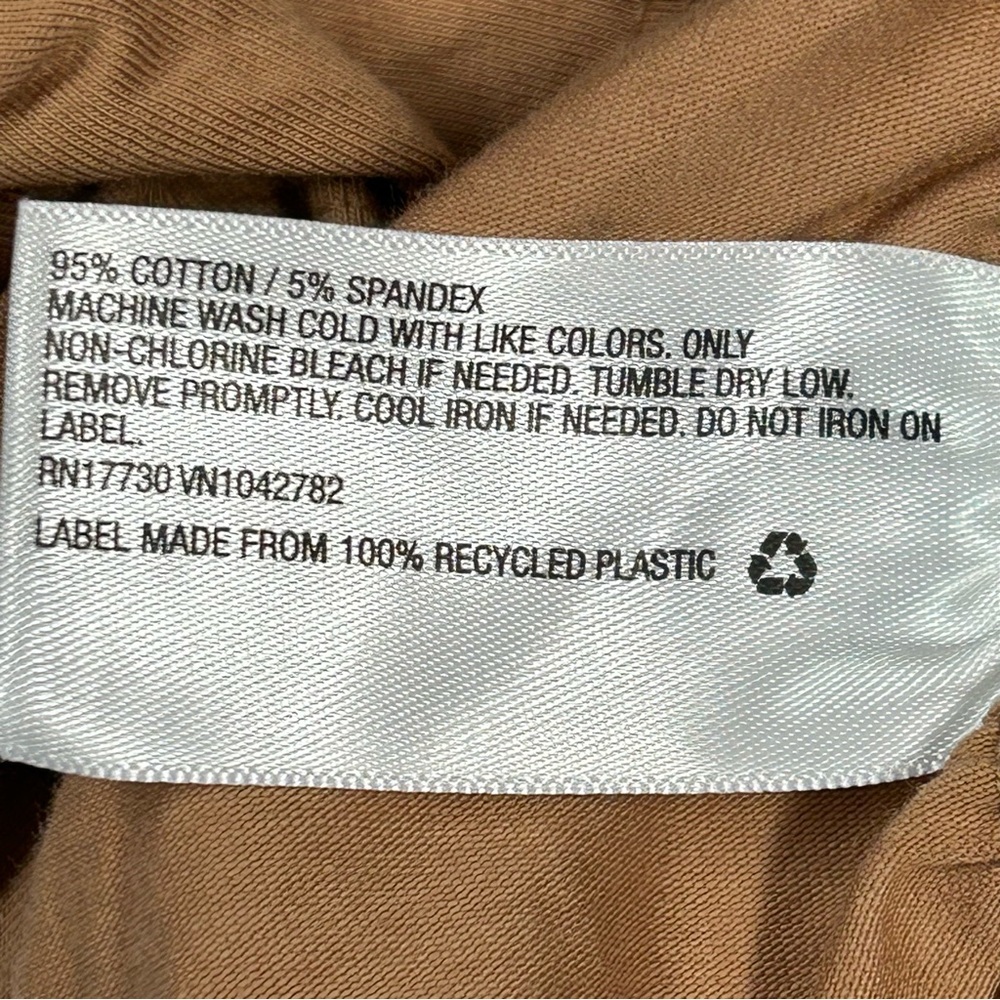 Isabel Maternity Turtleneck Top Long Sleeve Shirred Stretchy Cotton Tan Neutral - Picture 7 of 7